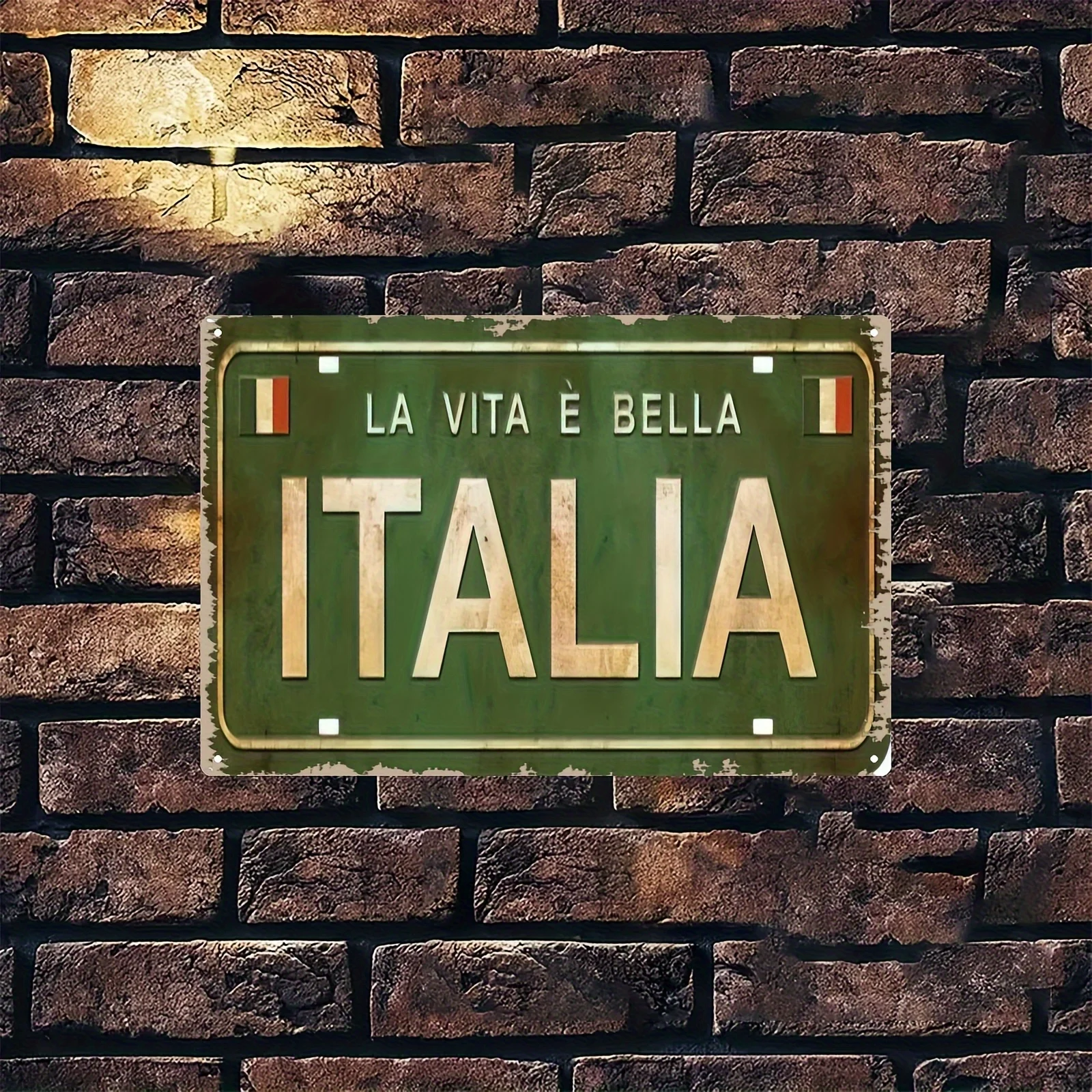 Vintage Italian Metal Sign 