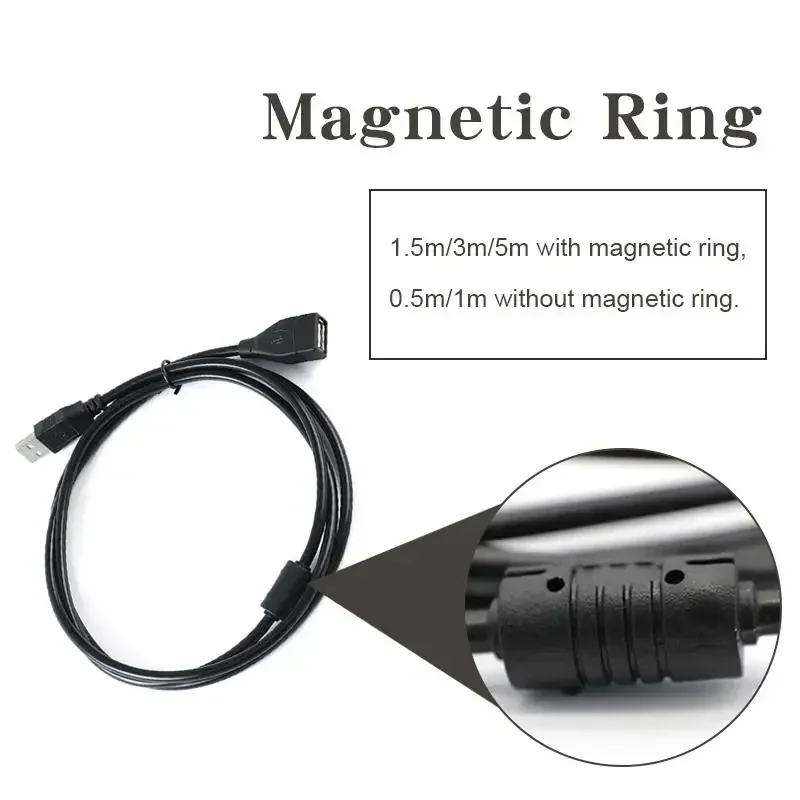 1/2Pcs USB 2.0 Cable Extension Cable 0.6m/1m/1.5m Wire Data Transmission Line Superhighspeed Data Extension Cable For Projector