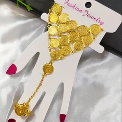 Money Coin Bracelet for Women Men Gold Color Coins Bangles African Isiamic Muslim Arab Middle Eastern Wedding Bracelet Jewelry