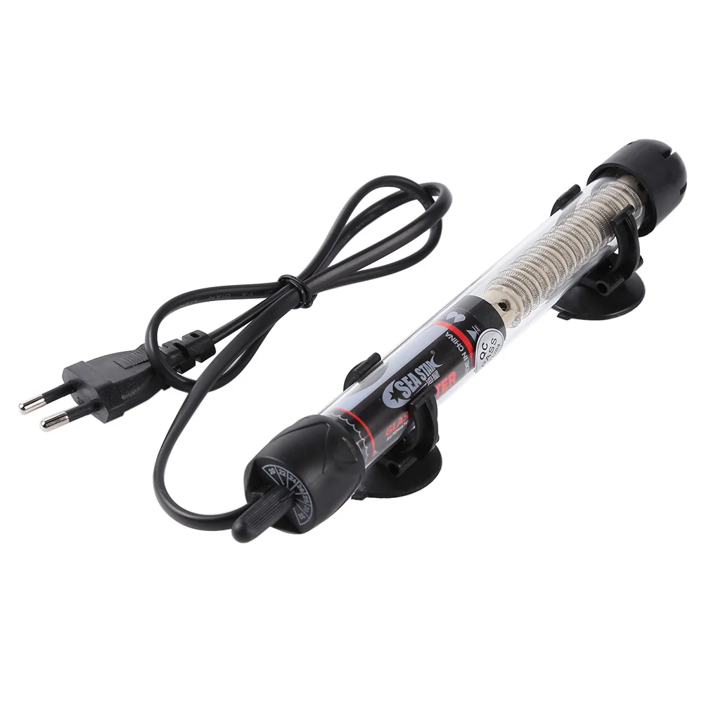 25W/100W/200W/300W Adjustable Temperature Thermostat Heater Rod Submersible Aquarium Fish Tank Water Heat Water Heating EU Plug