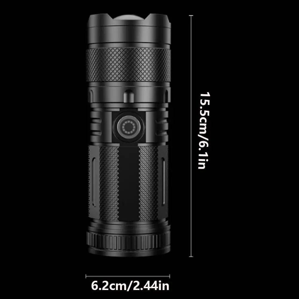 Powerful White Laser Flashlight Plastic Material With Tail COB Floodlight Telescopic Zoom Torch Light Waterproof Rechargeable