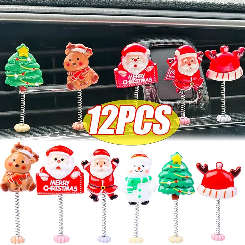 Christmas Car Ornaments Creative Shaking Head Santa Claus Christmas Tree Snowman Elk Auto Center Console Dashboard Decoration