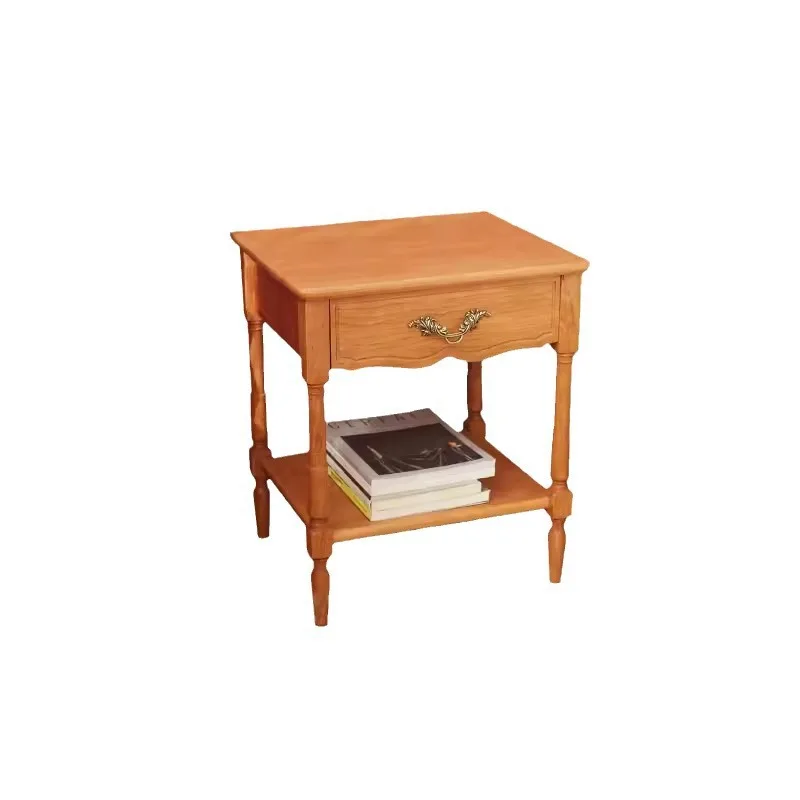 

Solid wood bedside table Small apartment edge few retro bedroom bedside table