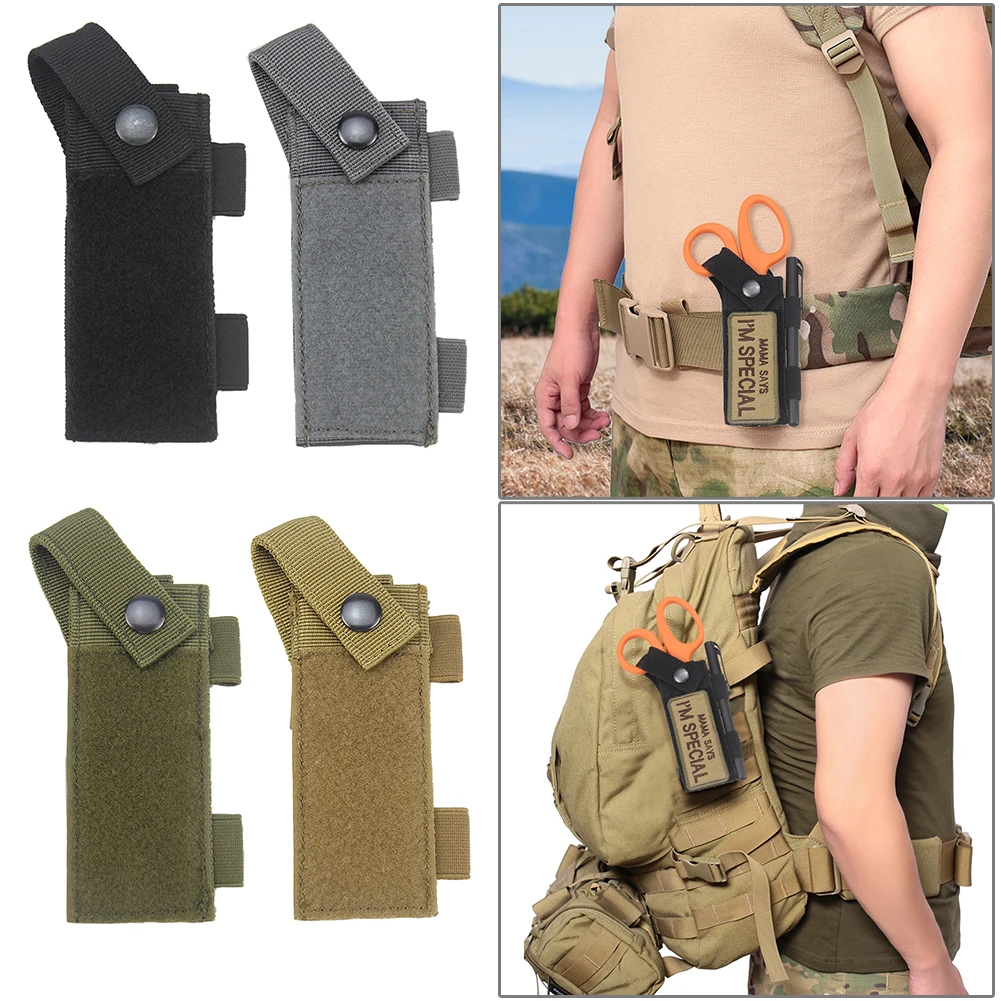 

Tactical Molle Scissors Pouch Medical Shears EDC Tool Holder Flashlight Knife Holster Outdoor Outdoor Hunting Waist Bag