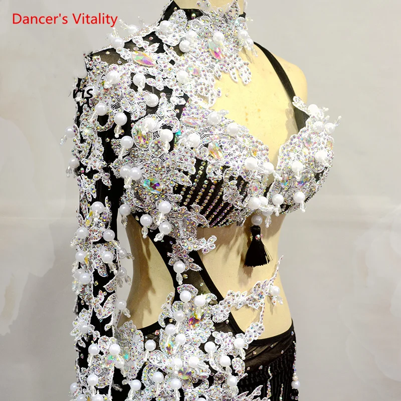 Belly Dance Performance Costume Set Long Sleeved Original Dance Clothes Bellydance Cusomzied Adult Child Competition Dance Wear