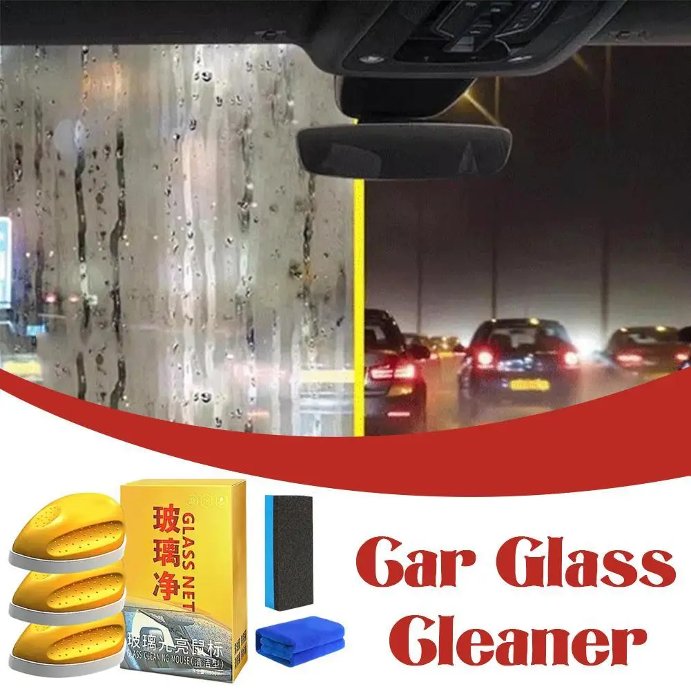 

1/2/3pcs Car Glass Cleaner Glass Oil Film Remover Windshield Polishing Auto Window Detailing Coating Cleaning Supplies