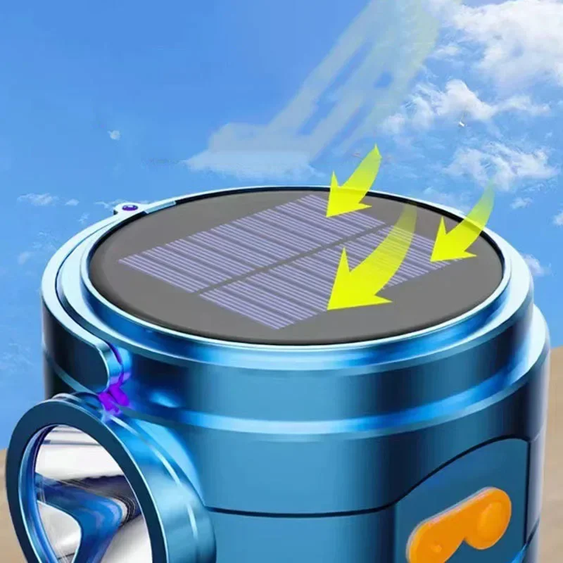 Lampa słoneczna LED Lampa kempingowa Wodoodporne przenośne latarnie Lampa namiotowa z możliwością ładowania przez USB Światła awaryjne Żarówka energooszczędna