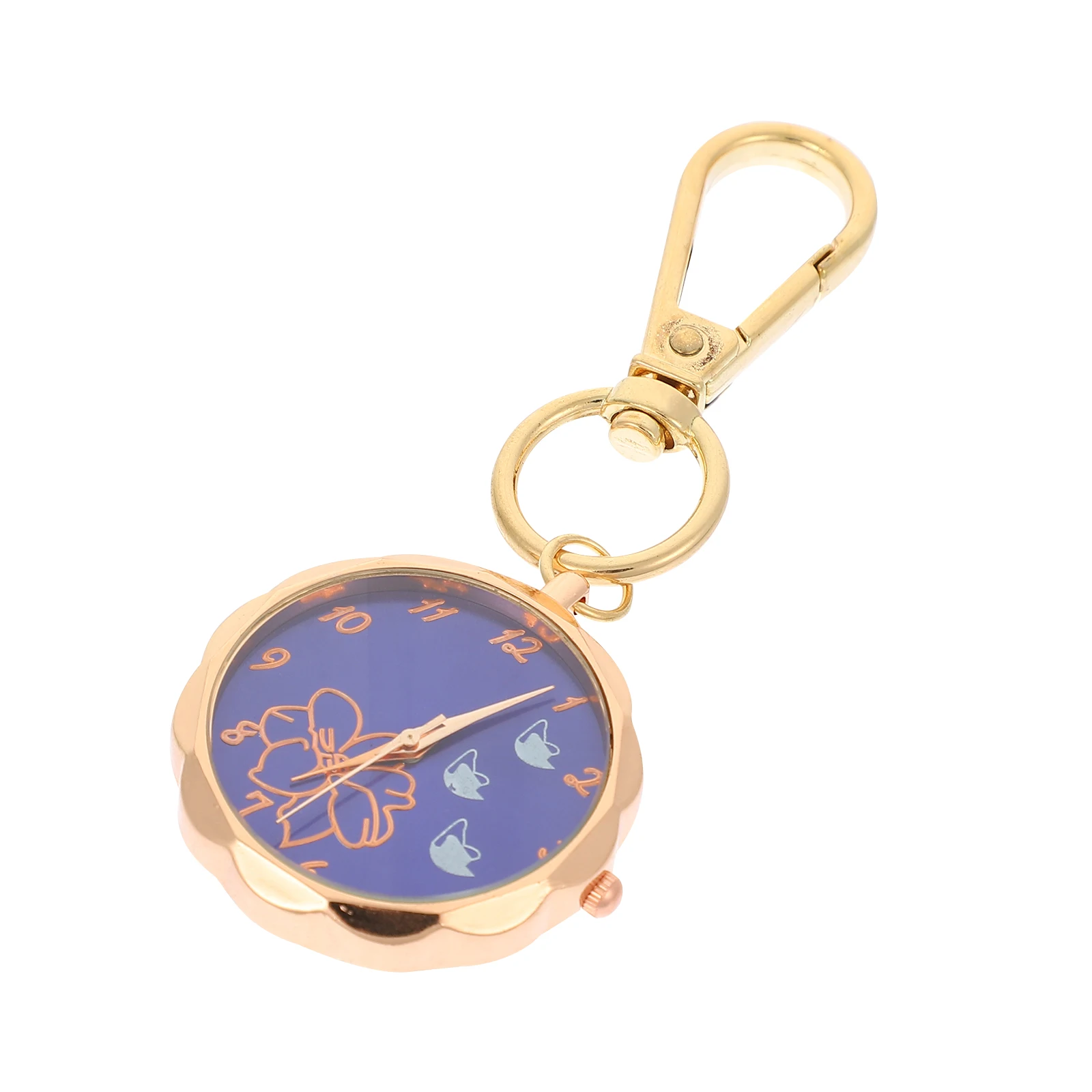 Chaveiro digital relógio de bolso para enfermeiras mulheres estudantes decorativo enfermeira chaveiro clipe relógio liga vidro durável suave preciso