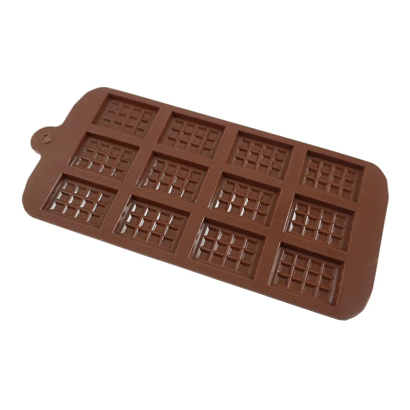 Molde de silicona de 12 celdas para Chocolate, Fondant, pastelería, barra de caramelo, decoración de modo de pastel, accesorios de cocina para