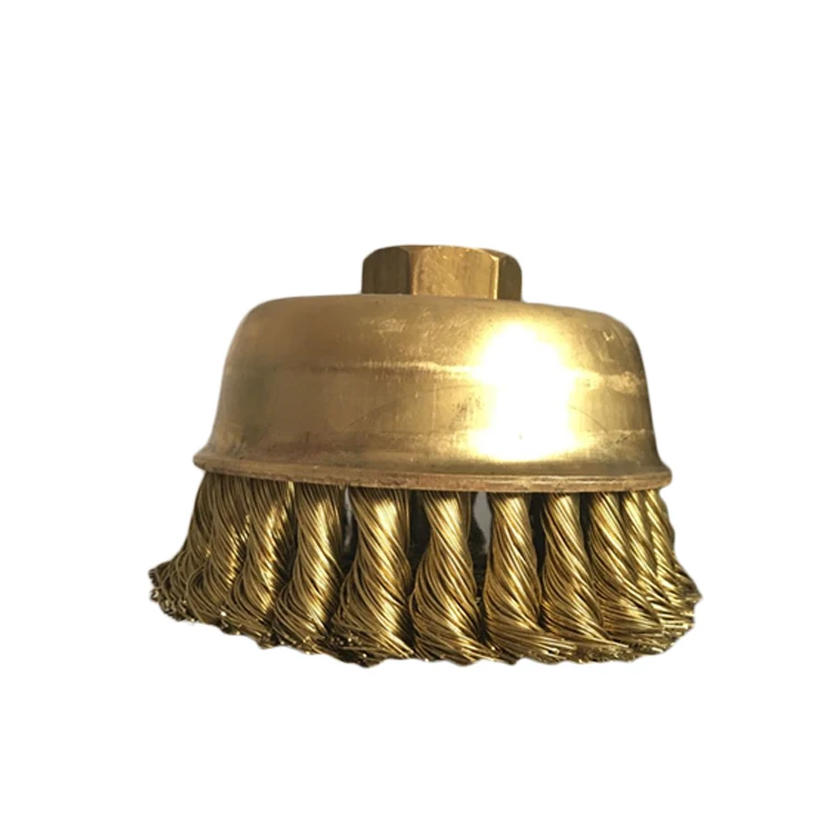 

Hot selling non sparking brush 3inch brass knot wire cup brush