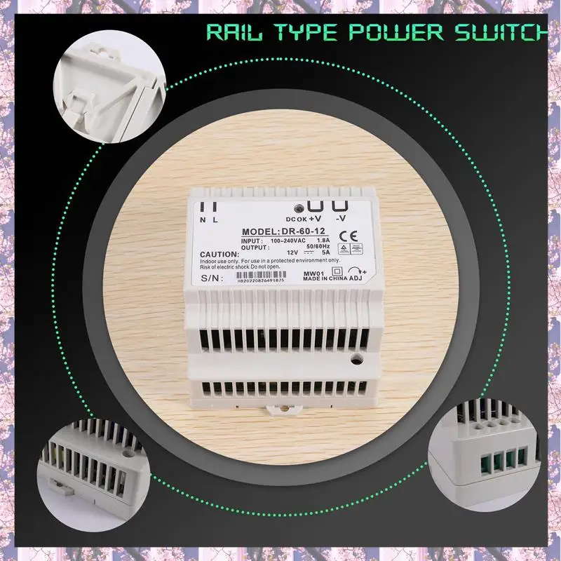 2025 الاتجاه Din السكك الحديدية امدادات الطاقة 60 واط 12 فولت التيار المتناوب تيار مستمر محول Dr-60-12 امدادات الطاقة 12 فولت 60 واط نوعية جيدة #1