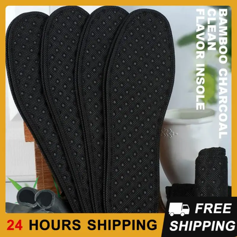 Bamboo Charcoal Deodorant Insoles For Shoes Men Women Plant Antibacterial Breathable Sports Insole Absorb-Sweat Soles Shoes Pads