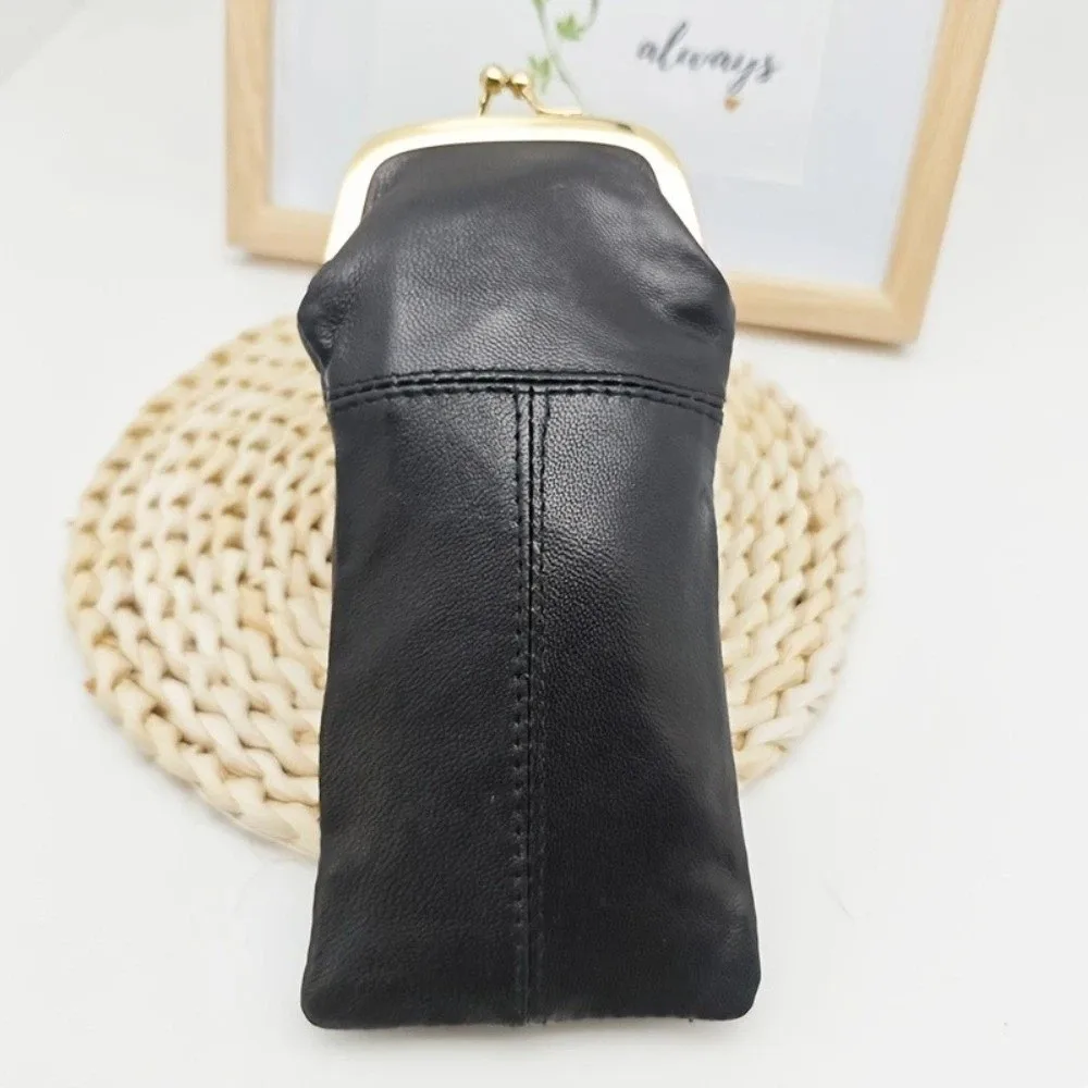 New Kiss Lock Coin Purse Multi-Functional PU Leather Eyeglasses Bag Large Capacity Storage Bag Women Girl