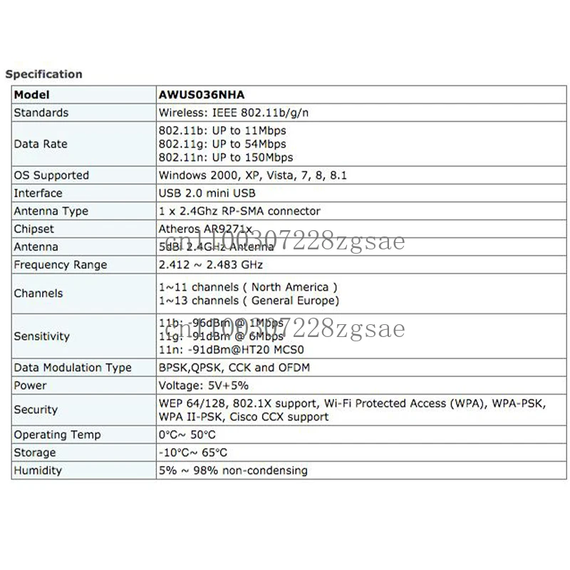 ALFA AWUS036NHA AR9271 بطاقة واجهة الشبكة اللاسلكية BT5 Kali Linux Ubuntu #2