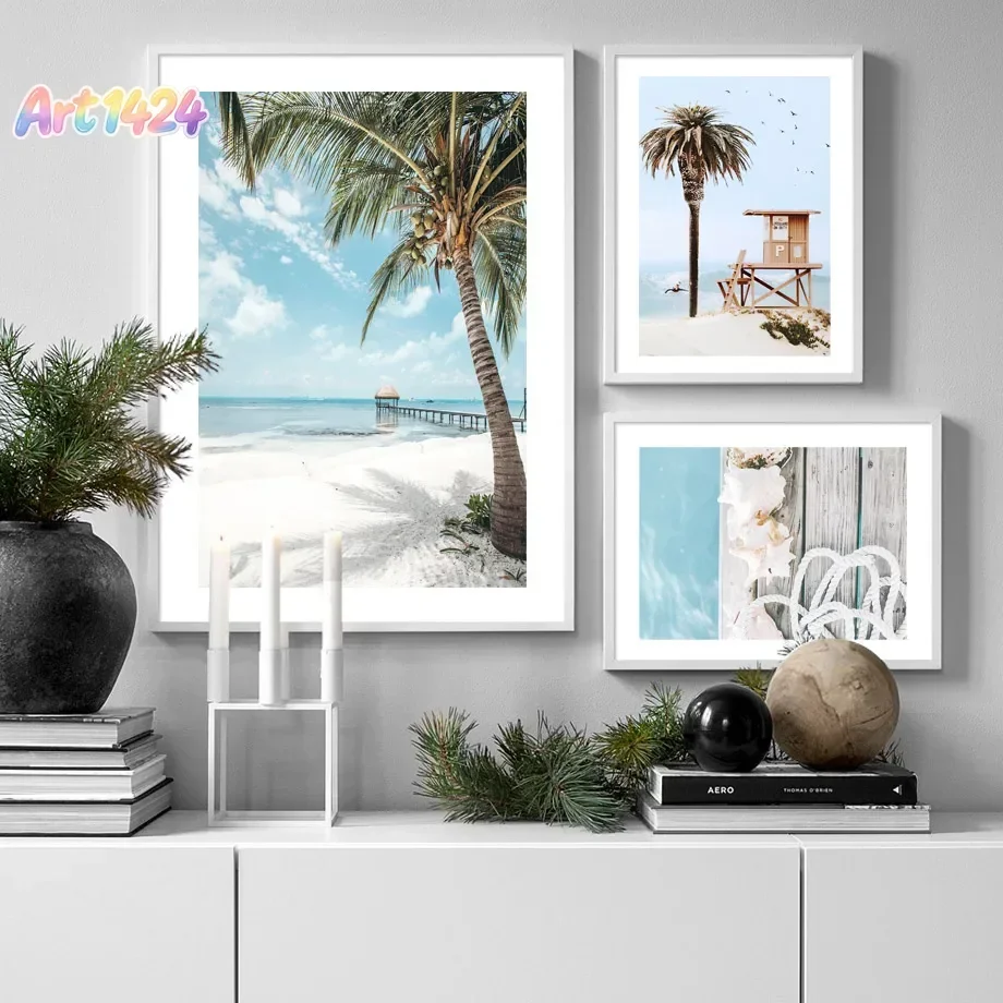 Venice Beach Cabin Van Surf Conch Pigeon Wall Art Aesthetics Print Canvas Painting Posters for Living Room Modern Home Decor