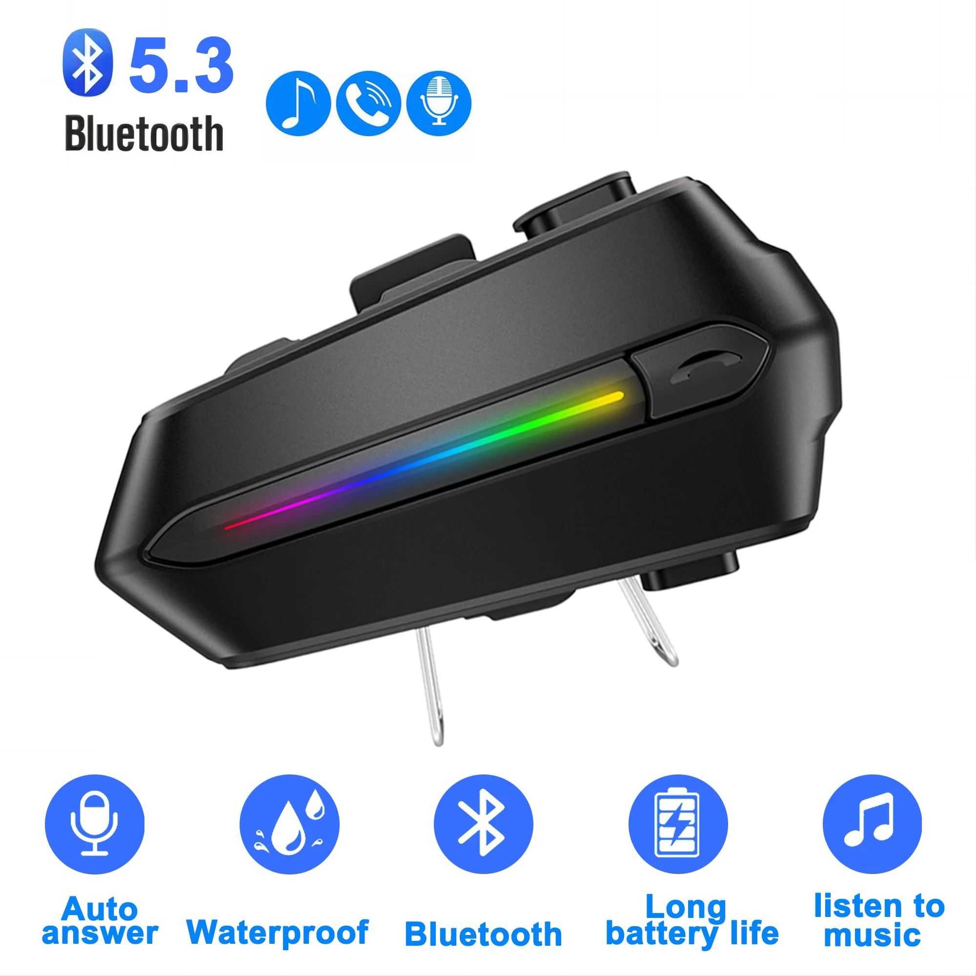 

Motorcycle Helmet Bluetooth Headset Waterproof Wireless Hands-free Call BT 5.3 Earphone 1000mAh Long Standby Moto Headphone