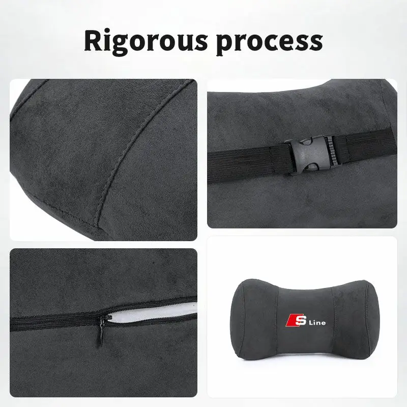 Car Seat Headrest Pillow Neck Support Protector Cushion For Audi SLine Quattro A3 A4 A6 A5 Q5 A1 Q7 Q3 Q2 Q8 A7 A8 TT S1 SQ5 S5