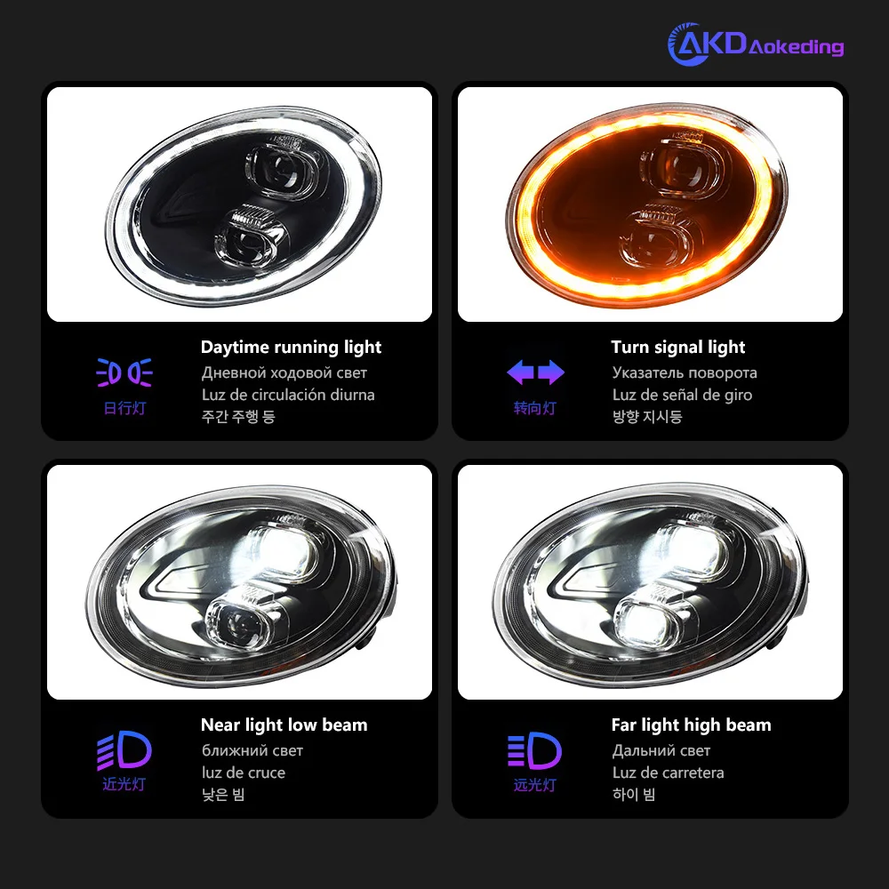 Headlight For VW Beetle LED 2013-2020 Beetle Head Lamp Car Styling DRL Signal Projector Lens Automotive Accessories Front