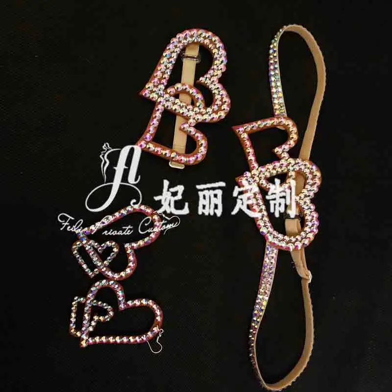 op maat gemaakte Oosterse Buikdansornament Competitie Prestaties Tailleketting Oorbellen Armringen Armband Beenaccessoires