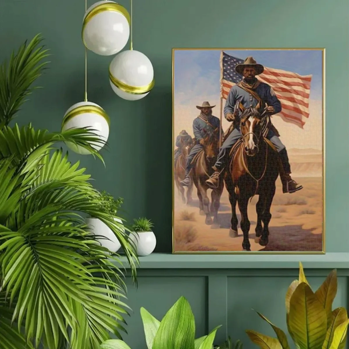 Puzzle da 1.000 pezzi di soldato afroamericano vintage a cavallo: gioco fai da te impegnativo per adulti e famiglie, migliora l'occhio della mano