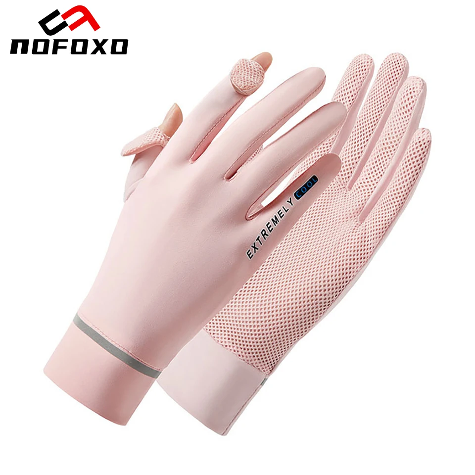 

Летние солнцезащитные перчатки NOFOXO, дышащие перчатки из ледяного шелка, женские тонкие перчатки с сенсорным экраном, спортивные перчатки для активного отдыха и езды на велосипеде