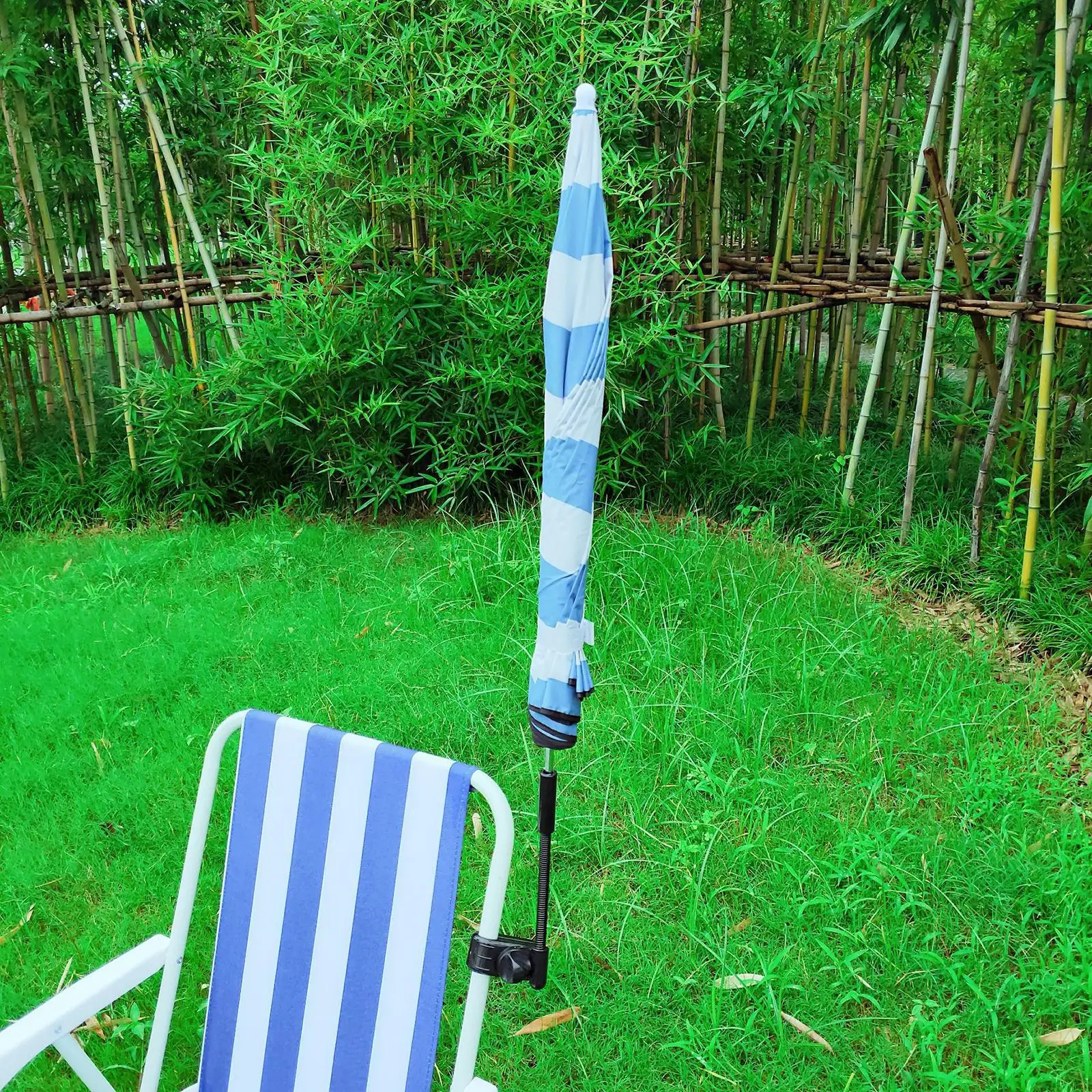 Portable Beach Umbrella Adjustable Sun Protection Canopy Parasol for Boat Chair Camping Bleachers Fishing
