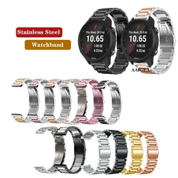 20/22mm Stainless Steel Band Metal Bracelet for Garmin Forerunner 165 245 645 55 255 265 /Vivoactive 5 4 3 /Venu Sq 2 / Active 5