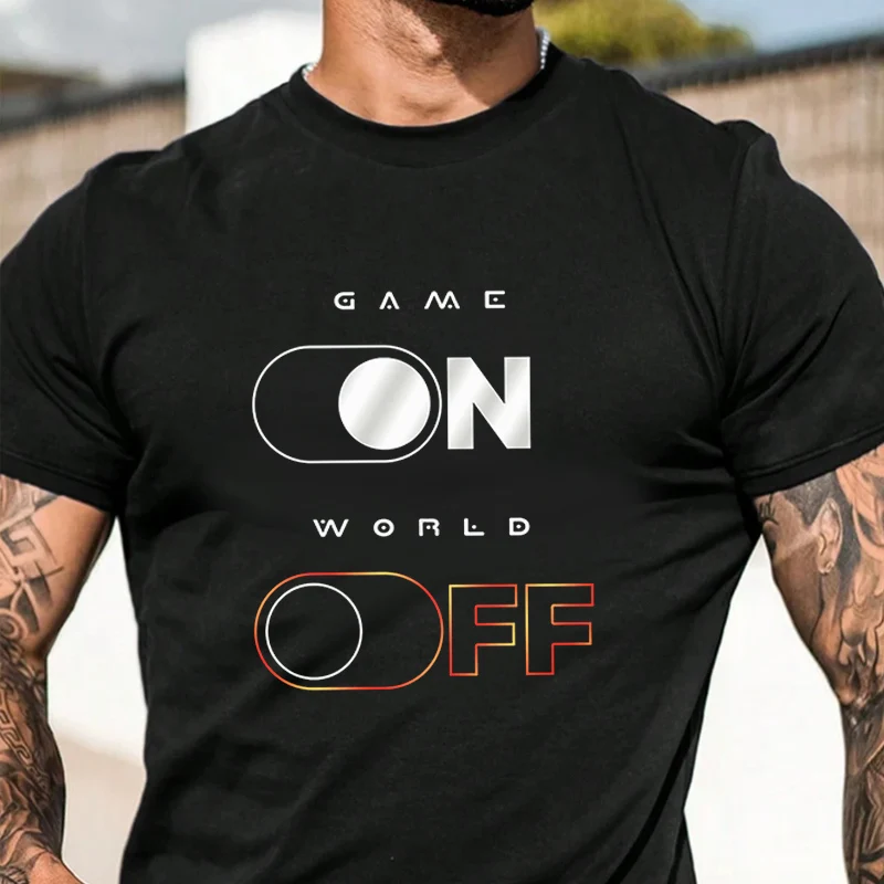 

Gaming Room Gaming On Men's Fashion T-shirt Casual Trendy Tshirts For Summer Comfortable Short Sleeve Tops