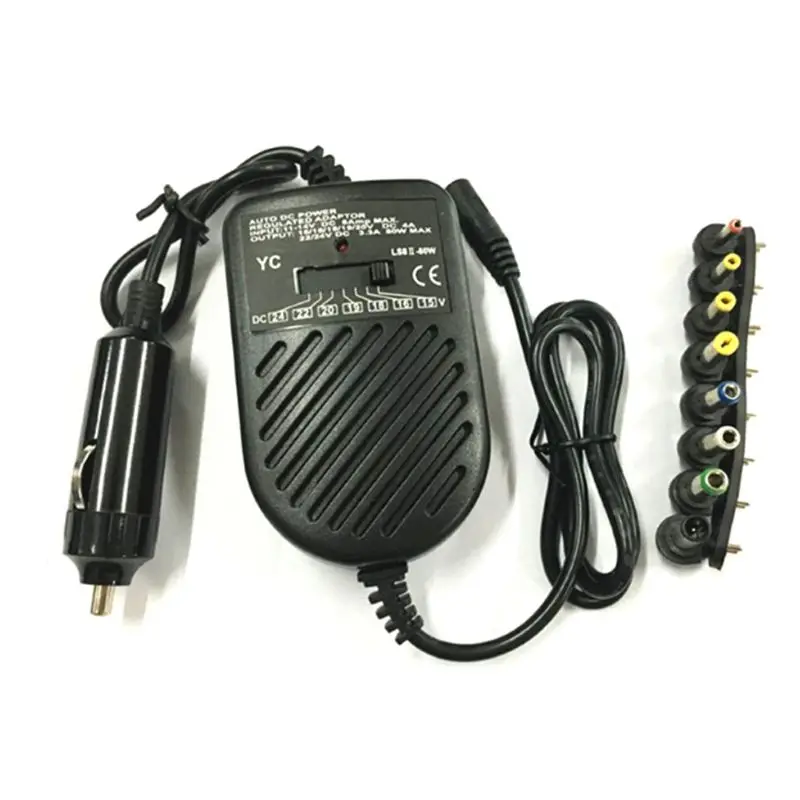 QM para 80W Car Auto Cargador universal Adaptador fuente alimentación Conjunto para computadora portátil Notebo