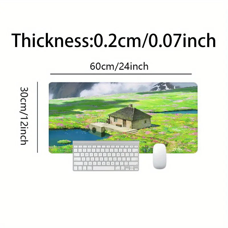 Serene Lakeside Floral Cottage Bardzo Duża Podkładka na Biurko i Podkładka pod Mysz 88,9x40,64 cm - Antypoślizgowa Gumowa Podstawa, Obszyte Krawędzie, Ult