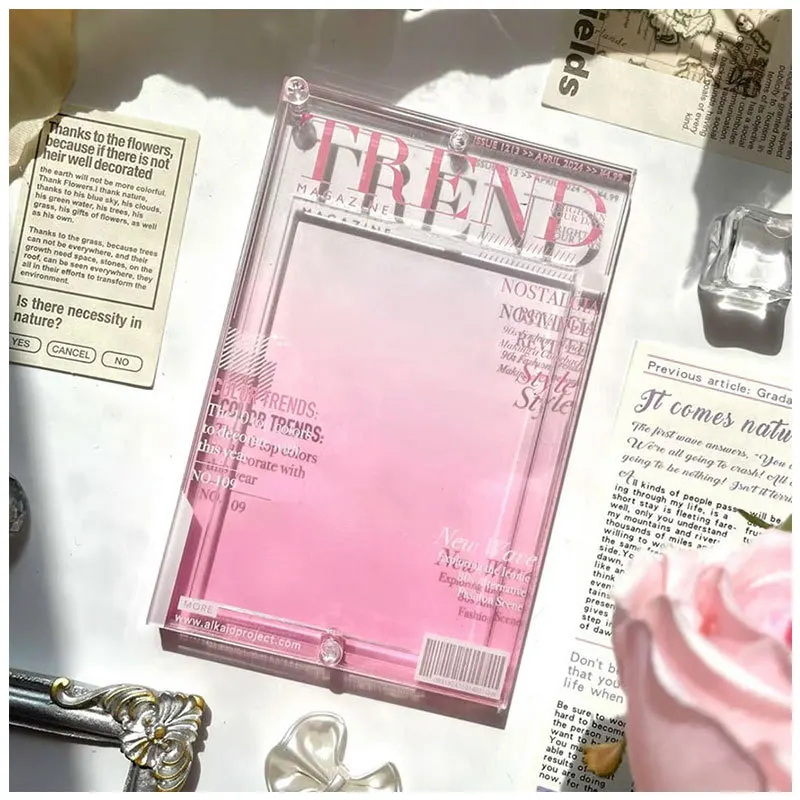 Marco de fotos acrílico estilo revista para tarjetas fotográficas Polaroid de 3 pulgadas, cubierta protectora, colgante decorativo DIY, 1 ud.