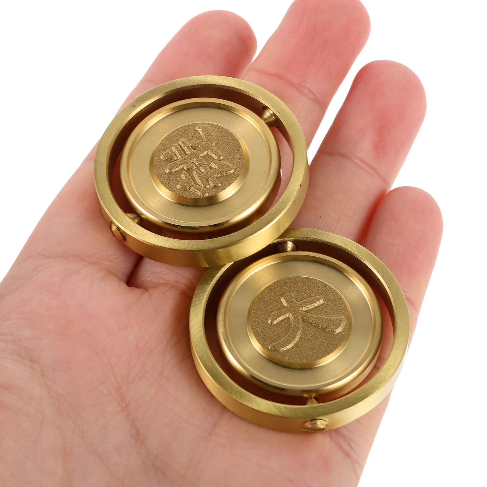 

2Pcs Sleek Metal Fidget Coin Compact Spinning Desk Accessory for Anxiety Relief Modern Office and Classroom Use Lightweight