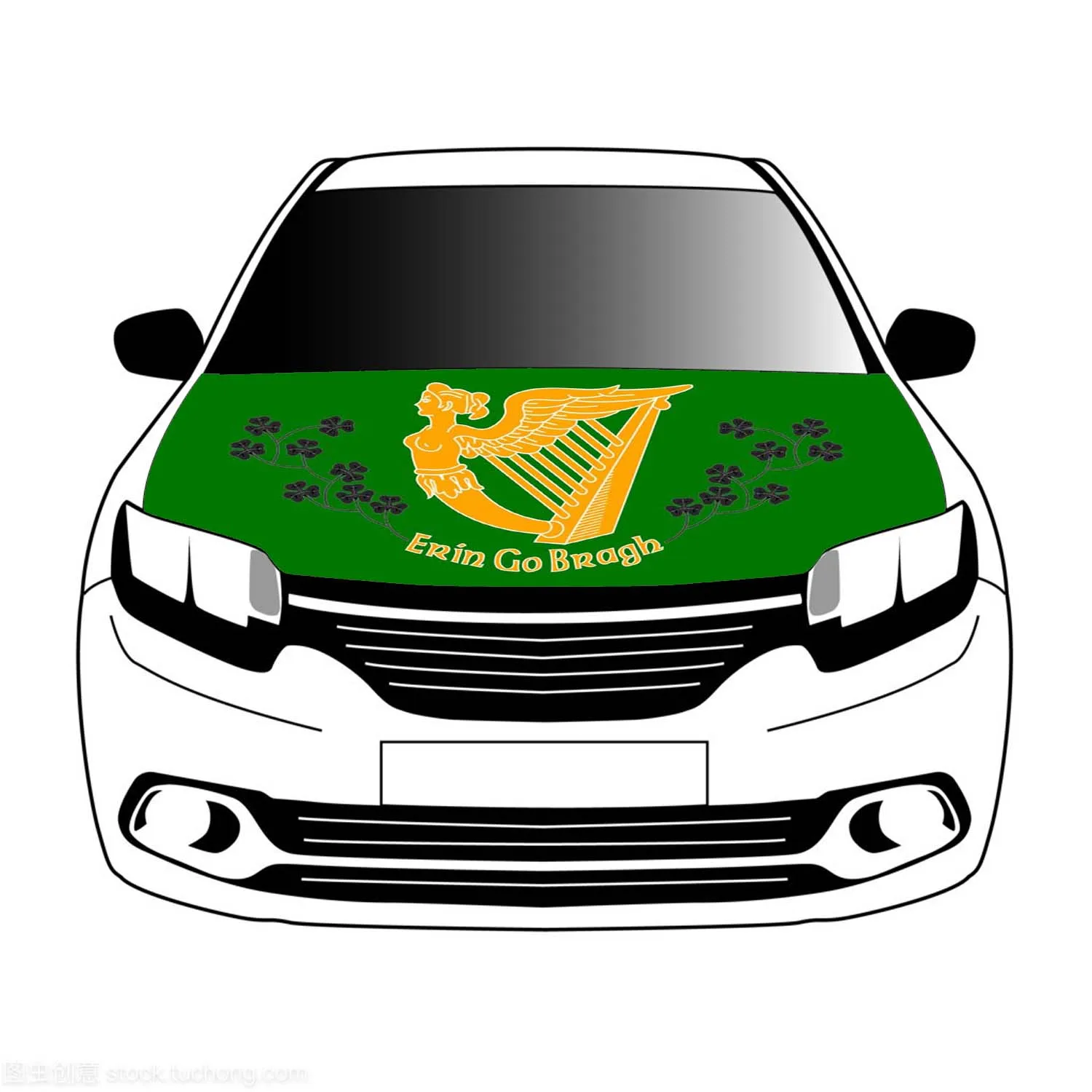 Erin_Go_Bragh flag car Hood cover 3.3x5ft/5x7ft 100%polyester,car bonnet banner