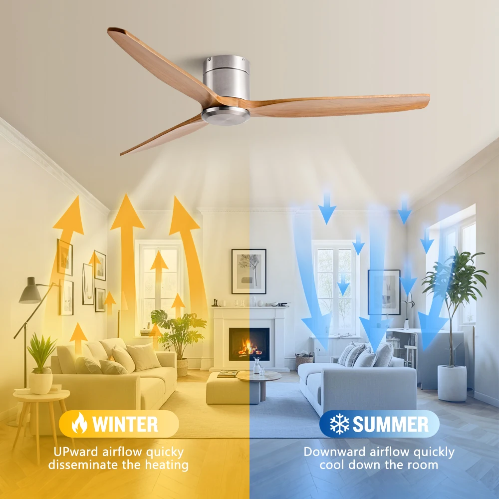 Kipas Langit-langit 42/52/60 Inci 3 Bilah Ventilator Kayu Industri Antik Remote Control untuk Kedai Kopi Rumah Hotel Kantor
