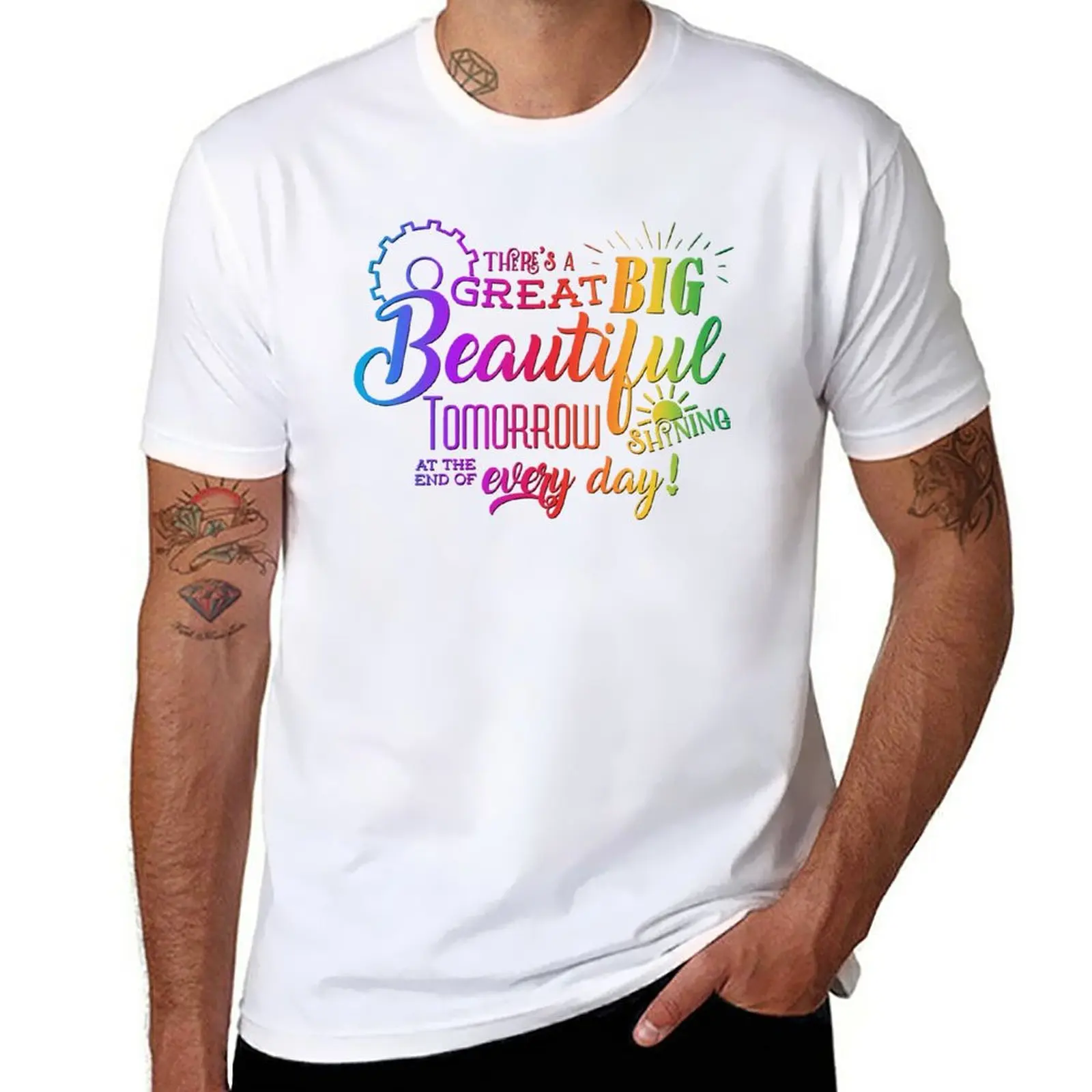 New Great Big Beautiful Tomorrow - rainbow edition, Carousel of Progess Tomorrowland design T-Shirt