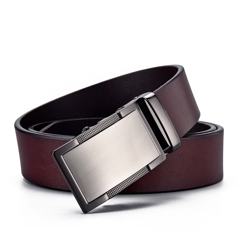 Business Belts for Men Famous Brand Luxury Quality Genuine Leather Belt Male Metal Automatic Buckle Waist Straps for Jeans 2024