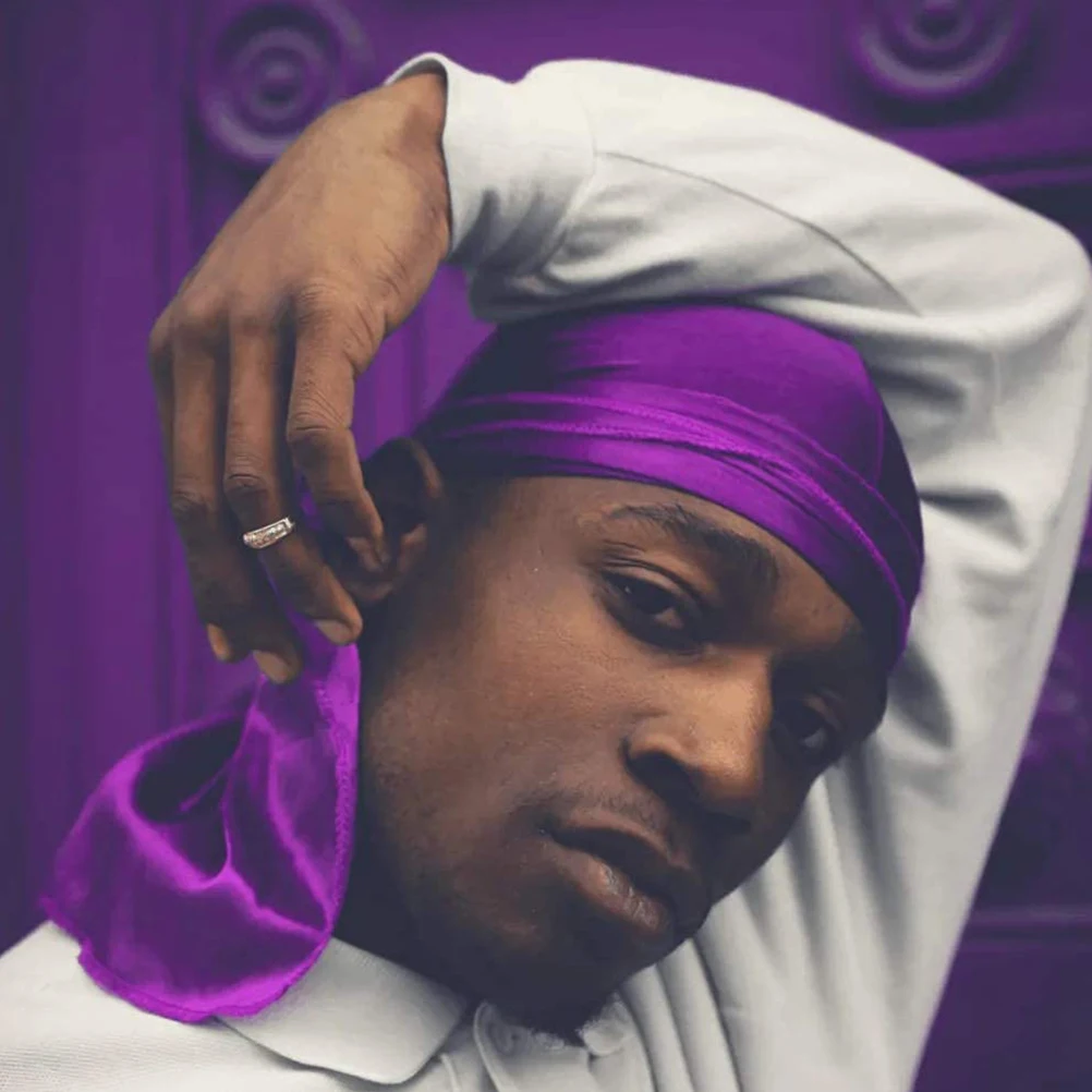 

6Pcs Satin Pirate Durag Long Tail Hat Elastic Wide Strap Headscarf Long Durag Wrap Turban for Men Women Pirate Turban