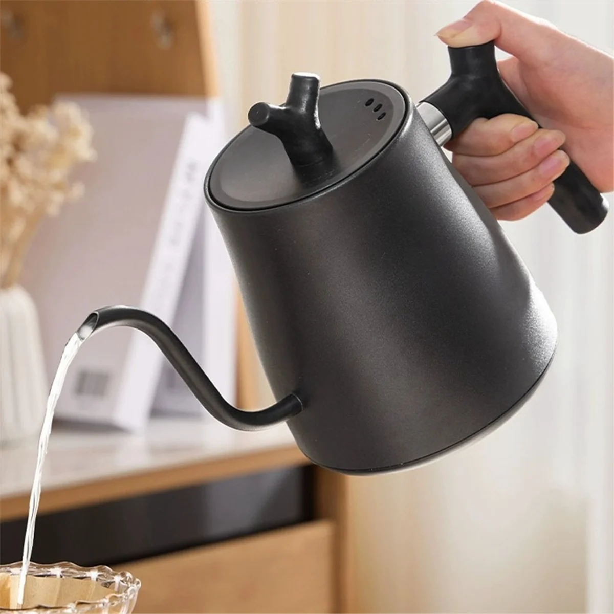 

ABXHA 1000ml Fast Heating Water Pot 304 Stainless Steel Electric Water Kettle & Coffee Kettle Automatic Power Off B US Plug