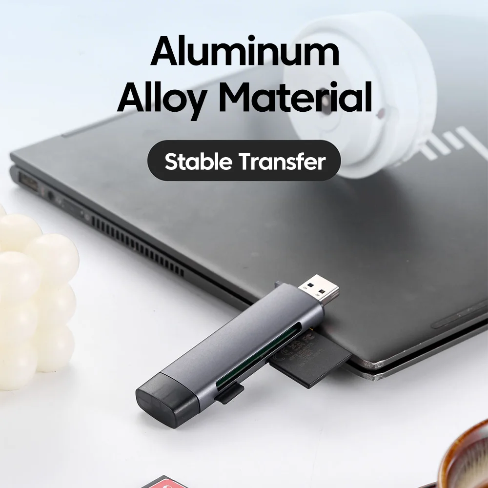 5-in-1-Multifunktions-USB-TYPE-C-Kartenleser, externer Speicher, schwarzer Stretch für Memory Stick USB 2.0 Mini SD TF CF-Kartenleser