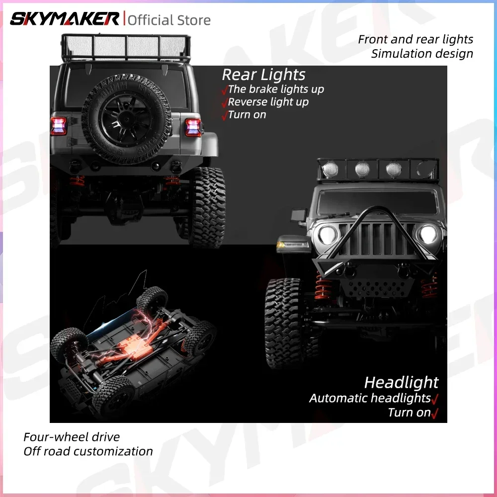 MN128 1/12 RC Car 4WD Jeep Model 2.4G Remote Control LED Light 4X4 Off Road 4WD Climbing RC Truck Electric Toy Car Gift for Boy