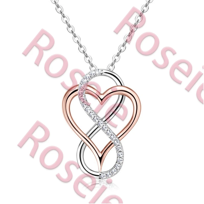 

Ожерелье Roseie 2026: Модное, роскошное, классическое, с муассанитом, креативное, двухцветное, в форме сердца, из серебра 925 пробы, для женщин, для вечеринок, в подарок