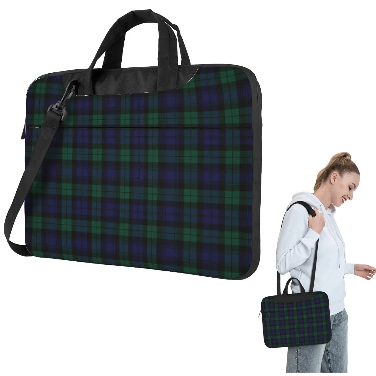 

Blackwatch Tartan Clothing Modern Laptop Bag Protective Case Computer Bag 13 14 15.6 Inch Laptop Pouch For Macbook Pro Air