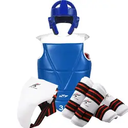 Taekwondo Karate Body Vest Protector Set Gear Arm Leg Boxing Shin Guard Training Equipment Men Women Airsoft Helmet Accessories