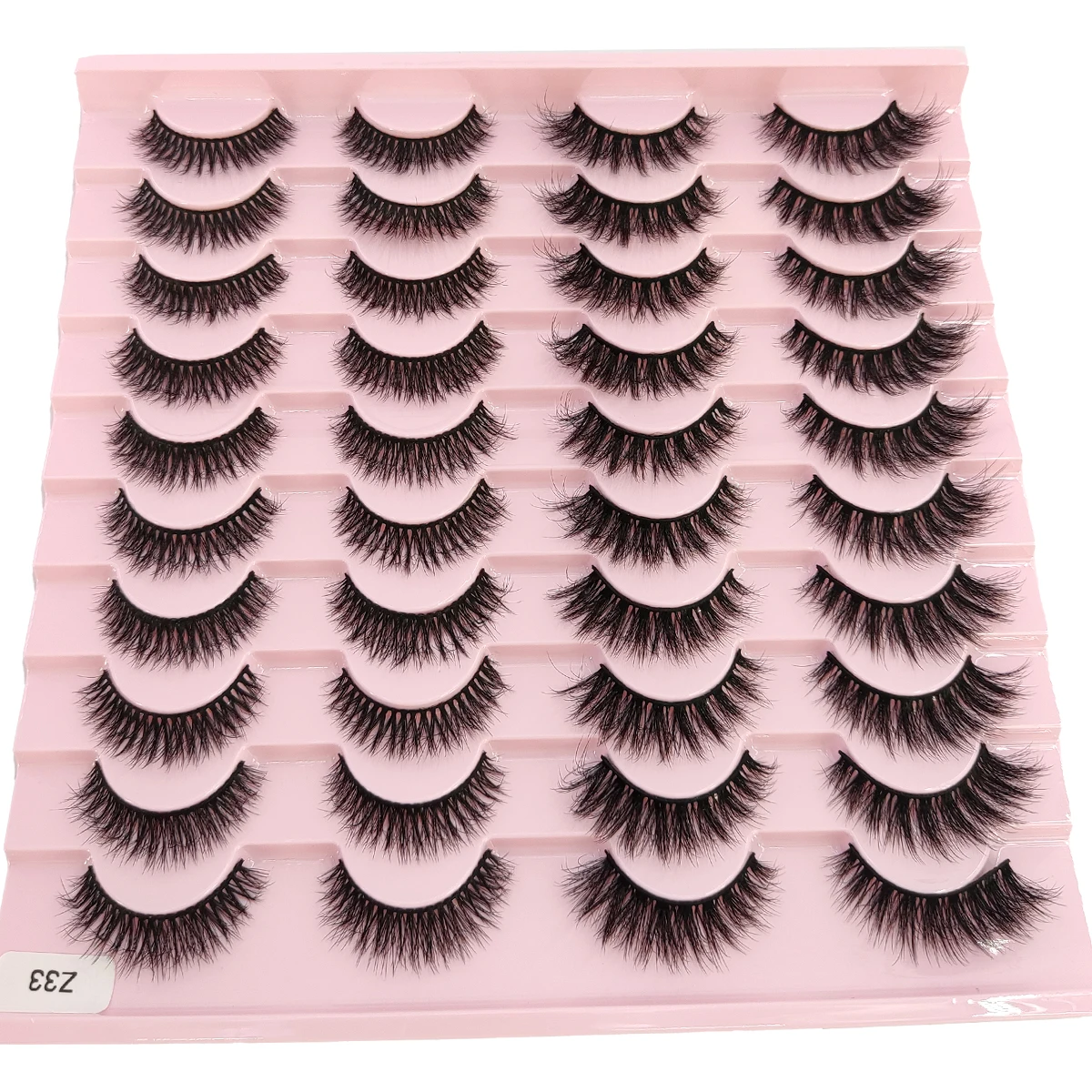20 ペアの超ふわふわでダイナミックなつけまつげ人工ミンクまつげキャットアイ効果ドラマチックまつげエクステンションメイクアップ