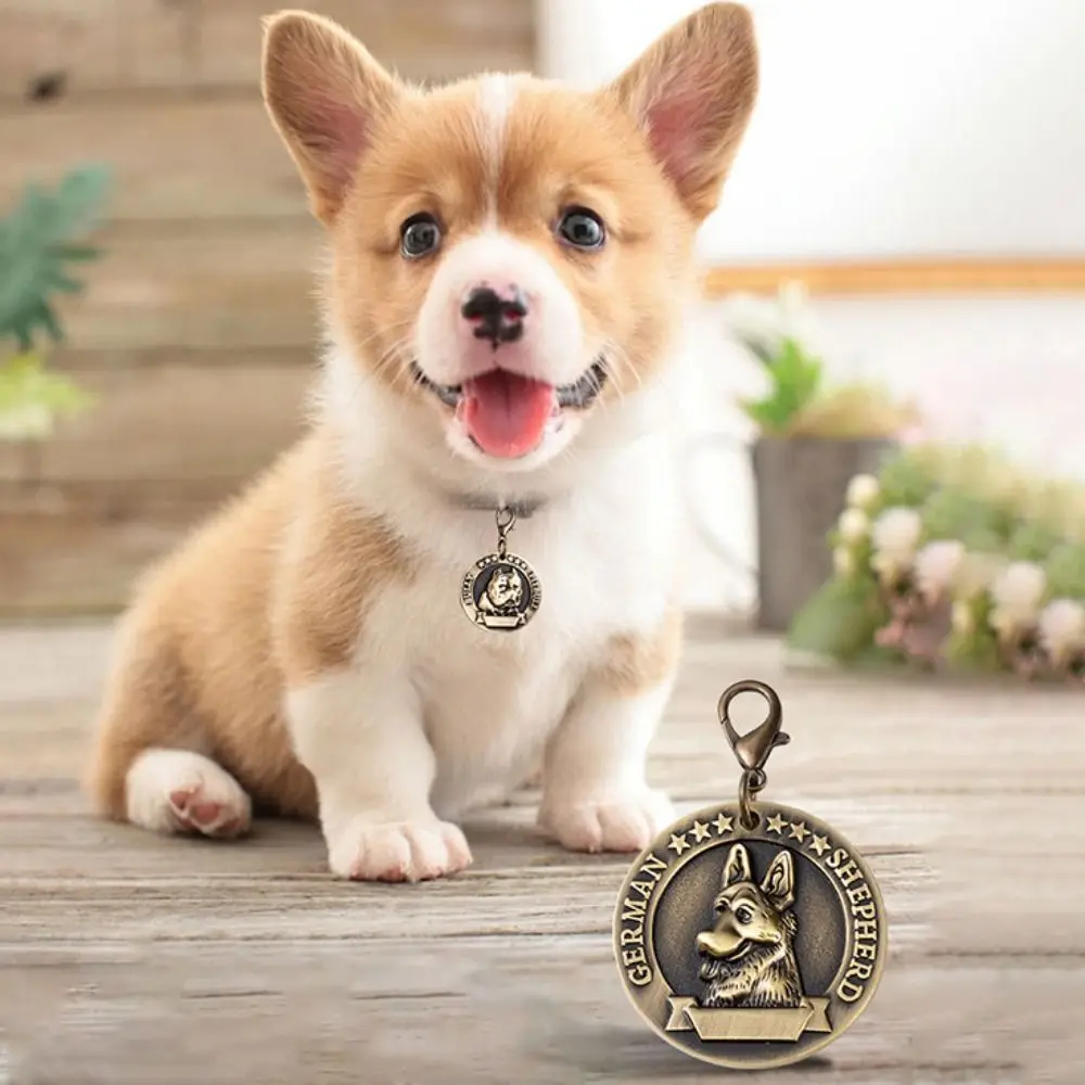 

Pet Accessories Vintage Dog Tag Personalized Anti-lost Pet Collar Pendant Zinc Alloy Dog ID Name Tags Outdoor