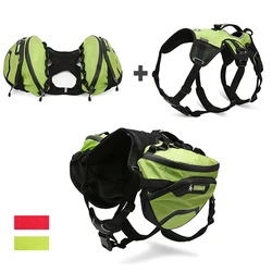 Winhyepet Dog Harness with Backpack Pet Supplies Reflective Dog Harness for Great and Small Travel Sport Outwork Dog Accessories