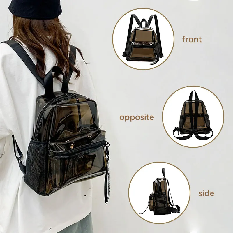 Transparent PVC shoulder bag summer large capacity waterproof fully transparent school bag PVC school bag