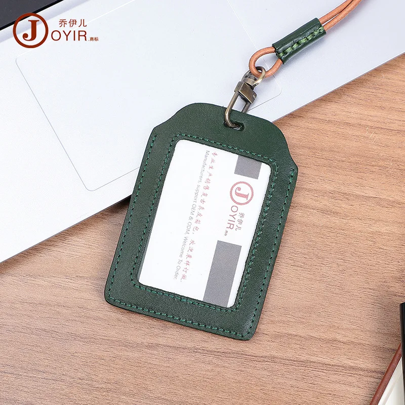 

Work Permit Card Holder Skeleton-Skin Halter Access Card Cover First Layer Cowhide Document Package Business Fashion Leather Car