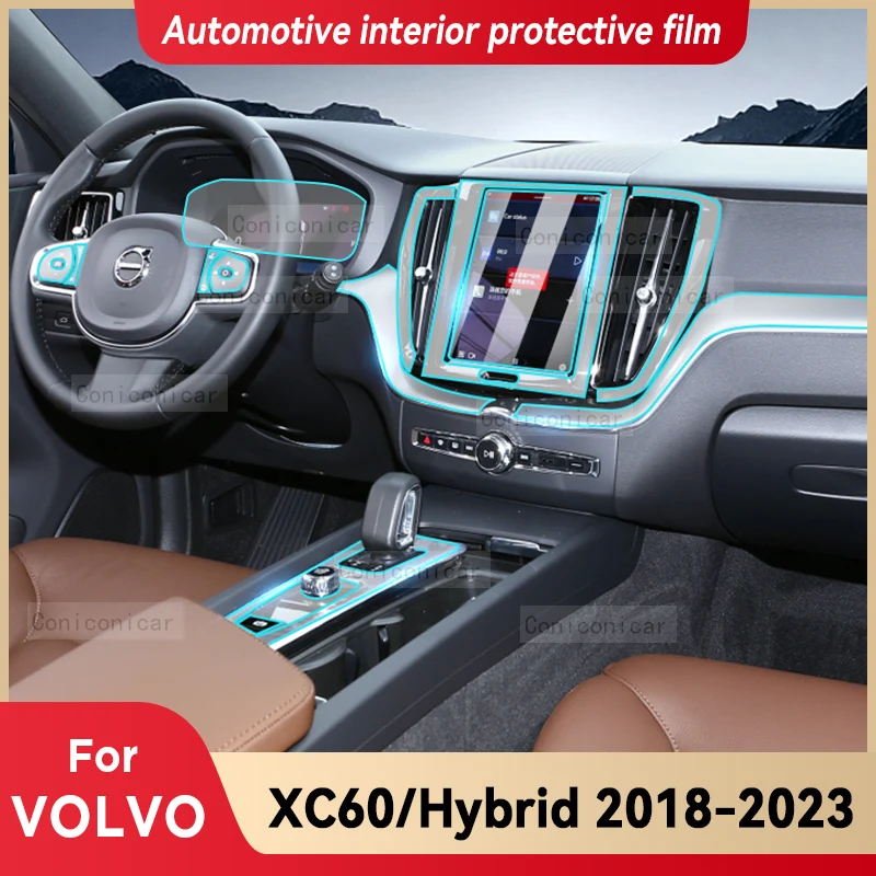 

For VOLVO XC60 2018 2019 2021 2022 2023 Car Interior Center console Transparent TPU Protective film Anti-scratc Repair Decorati