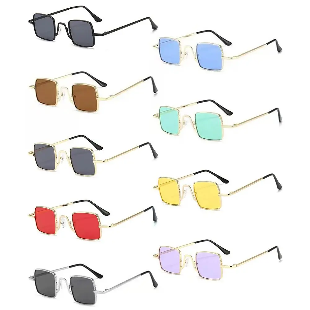 

Fashion Metal Frame Square Sunglasses Candy Color UV400 Punk Sun Glasses Eyewear for Women & Men